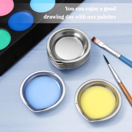 Pack of 12 Mixing Palette for Paints, Watercolour Paint Mixing Palette, Stainless Steel Painting Palette, for DIY Art Craft Painting