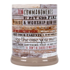 Elanze Designs Ten Commandments Pallet Wood Look Ceramic Stoneware Electric Jar Candle Warmer