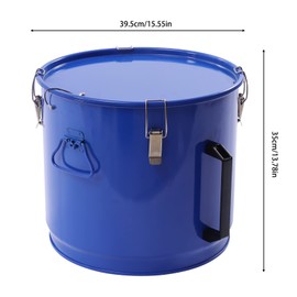 Fryer Grease Bucket, 16 Gal Oil Disposal Caddy, Steel Fryer Oil Transport Container w/Filter Bag, for Restaurant Kitchens, Fast Food Chains, Blue