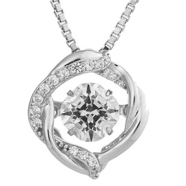 Luxuriya ZNY-NYP-613-POP Dancing Stone Necklace, Cross for New York, Special Order Model Set, SV925 (PT900 Platinum Coating), Cubic Zirconia