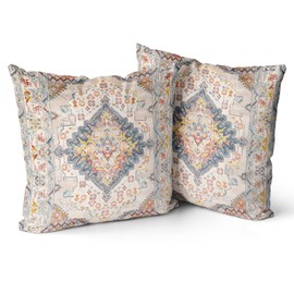 Snylcce Boho Floral Throw Pillow Cover 60x60 CM Set of 2 Bohemian Vintage Flowers Cushion Covers Velvet Double Sided Printing Decorative Pillowcases for Living Room Bedroom Sofa Home Decor (latte)