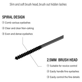 Black Waterproof Mascara for Fine Short Eyelash, Small Brush Can Catching Tiny Eyelashes, Smudge-proof, Washable Voluminous Eyelash Mascara Intense Lengthening Mascara (1 Pcs）