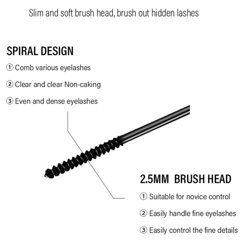 Black Waterproof Mascara for Fine Short Eyelash, Small Brush Can