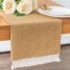 Gold Coffee Table Runners With Macrame Lace Boho Decor (13x64
