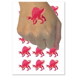 Spinosaurus Dinosaur Temporary Tattoo Water Resistant Fake Body Art Set Collection - 54 1" Tattoos (1 Sheet)
