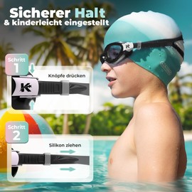 KIDVERSE Children's Swimming Goggles Shatterproof – 100% Waterproof – Tested Children's Swimming Goggles with UV Protection and Anti-Fog – Shatterproof Lenses – Diving Goggles for Boys and Girls