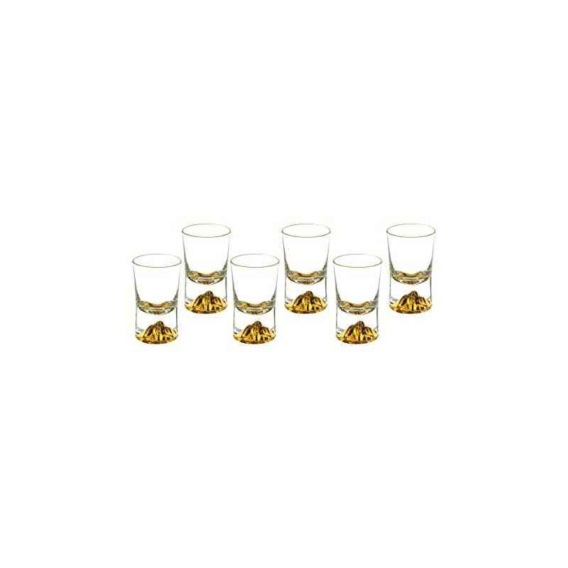 Godinger Gold Shot Glasses, Glass Shooters 0.5oz, Set of 6