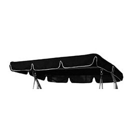 Replacement Canopy for Garden swing 2/3 seater different sizes and styles available (195 x 110, Black)