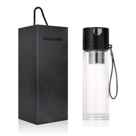 Colexy Tea Bottle with Strainer to Go, Water Bottle 520 ml, Tea Infuser Bottle, Tea and Water Separation Bottle, Double-Walled Tea Cup to Go Bottle Drinking Bottle for Tea, Coffee, Juice and Milkshak