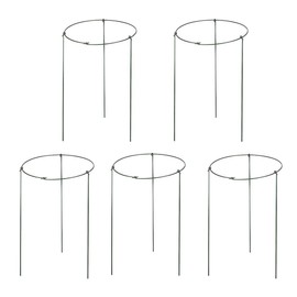 Hanobo 5 Pack Garden Plant Support Rings for Potted Plant, 6" Wide x 11" High, 3 Legs