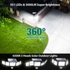 3000LM Solar Lights outdoor, 5 Adjustable Heads Solar Motion Sensor