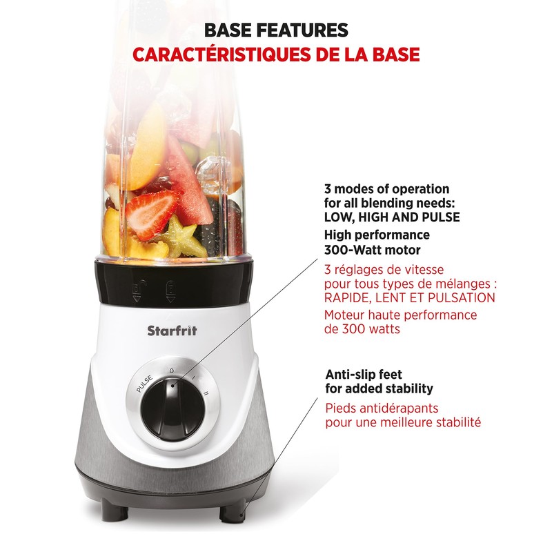 Starfrit Personal Blender 7PC Set - Two 828ml Cups -