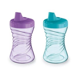 NUK Fun Grips Hard Spout Sippy Cup, 10 oz., 2pk, (Boy & Girl)- Select Colors - Purple/Blue