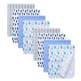 Gina Era 8 Pcs Baby Swaddle Blankets, Cotton Flannel Receiving Blankets, 30 x 30 Inch, Boy Girl (Style-5)