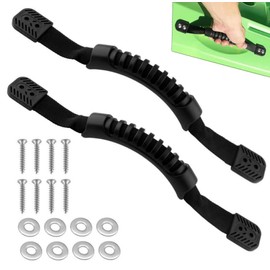 2 Pack Durable Side Mount Kayak Handles, Kayak Molded Webbing Handle with End Caps, Replacement Carry Handles, Anti-Slip Webbing Hand Fittings for Canoes, Boats, and Marine Vessels, Easy Installation