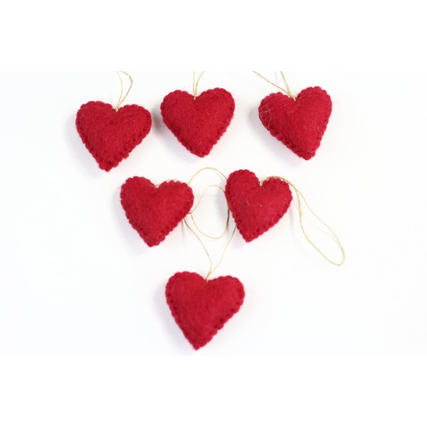 Wool Felt Heart Hand Crafted in Nepal - Made from