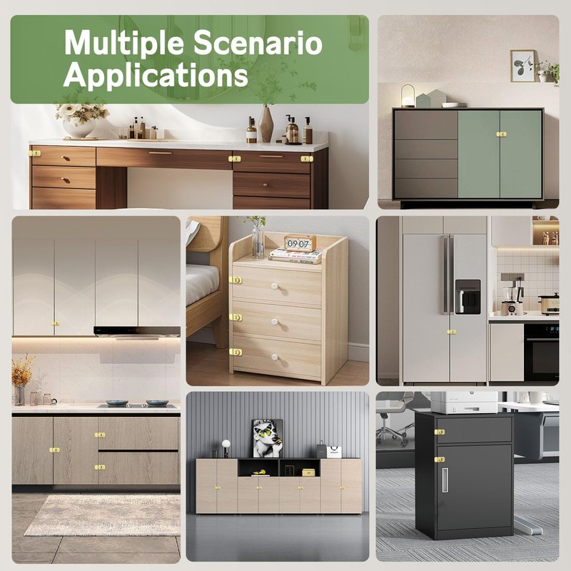 MeBantoo Keyless 3-Digit Combination Lock, Mechanical Stick-on Drawer Latch, Security