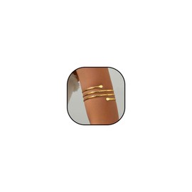 Arm Cuff for Women Gold Upper Arm Bangle Stackable Arm Cuff Bracelets Open Wrist Bangle Bracelet Adjustable Gold Arm Jewelry Accessories for Women (Gold-B)