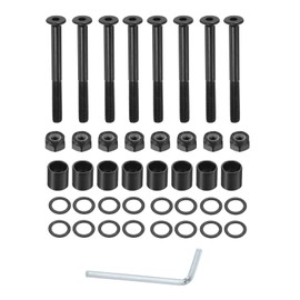 YOKIVE Skateboard Tool Kits, Deck Mounting Screws Axle Nuts Spacers L Spanner, Great for Skateboard Hardware Replace (Black)