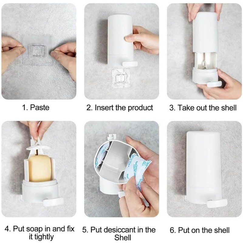 Tasmegol Bar Soap Shaver Shredder Dispenser Wall-Mounted Soap Grinder Container