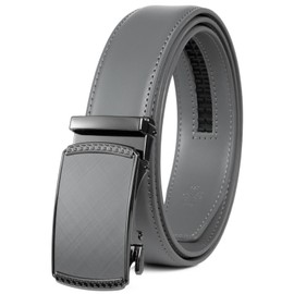 Founders & C Ratchet Belts for Men-Black/Brown Belt Leather 1 3/8" for Casual Dress-Micro Adjustable Belt (Grey, 28" to 34" Waist Adjustable)
