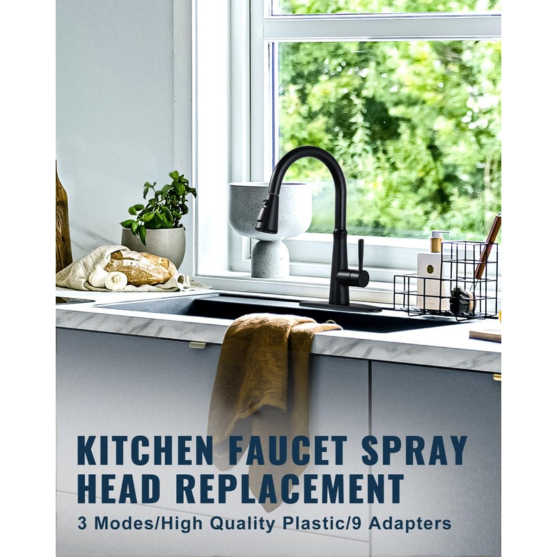 ALEASHA Pull Down Kitchen Faucet Head Replacement,3-Function Sink Spray Nozzle