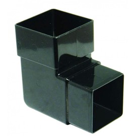 FLOPLAST 65mm Square Downpipe 92.5 Degree Offset Bend - Black