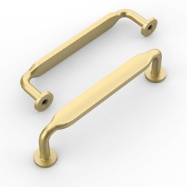 Amerdeco 10 Pack Gold Cabinet Pulls 96mm(3.75Inch) Hole Centers Kitchen Cabinet Handles Solid Zinc Alloy Cabinet Hardware Drawer Pulls AM017