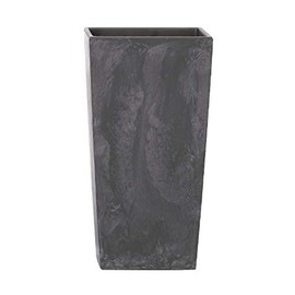Urban Square Concrete Effect 7.2 L Pot with Tank, Dimensions (mm) 170 x 170 x 325, Colour: Anthracite