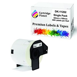Cartridge Planet Compatible Label Roll 62mm x 100mm 300 Labels for Brother QL1050 QL1050N QL1060N QL1100 QL1110NWB QL500 QL550 QL570 QL580N QL650TD QL700 QL720NW QL800 QL810W QL820NWB Label Printer