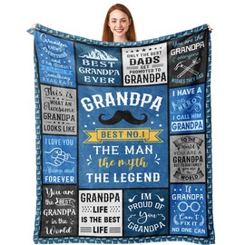 Pubrave Grandpa Gifts, Gifts for Grandpa, Grandpa Fathers Day/Christmas/Birthday Gift, Grandpa Gifts from Grandkids Granddaughter Grandson, Best Grandpa Gifts, Good Gifts for Grandpas Blanket 60x50in