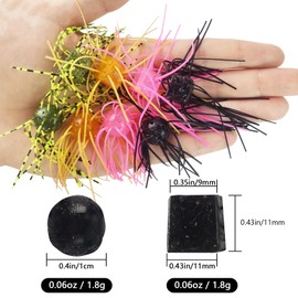 Eupheng Silicone Soft Dice Fishing Lures with Multiple Tentacles, Handmade Slow Sink Bass Fishing Soft Plastic Baits for Drop Shot, Finesse, Wacky Rig