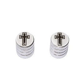 GRAPHICS & MORE Cross - Christian Religion Religious - Motorcycle Bike Bicycle - Tire Rim Schrader Valve Stem Caps - Aluminum