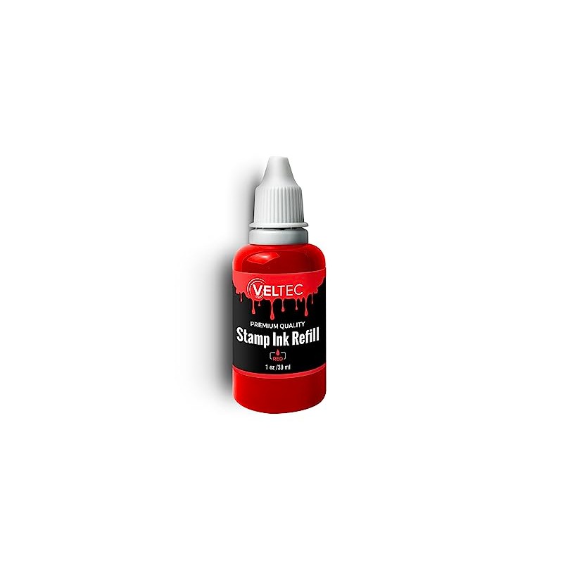Veltec Self-Inking Stamp Refill Ink, Squeeze Bottle – 1 oz.
