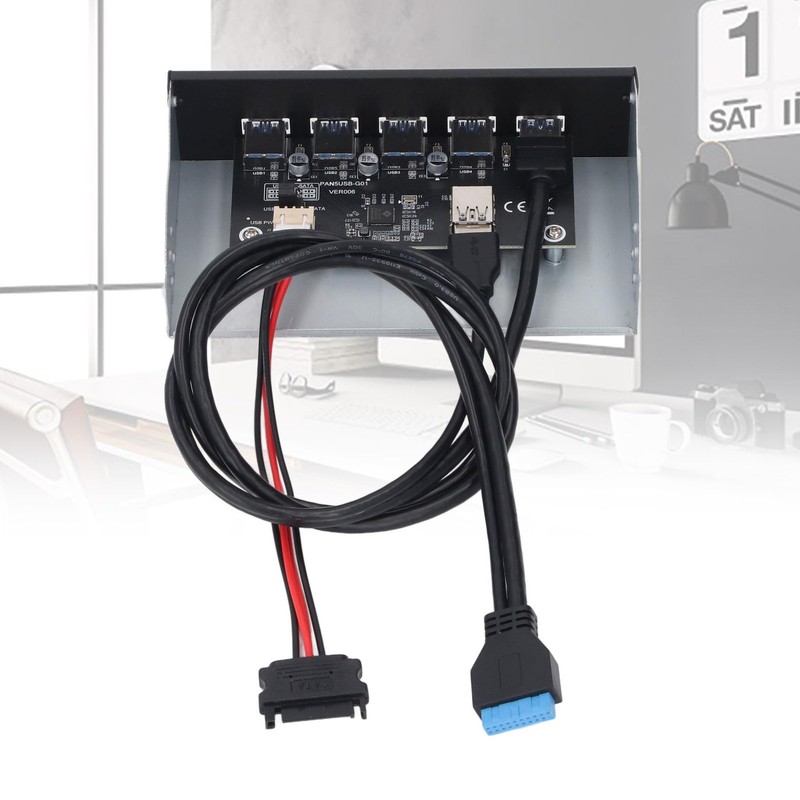 5.25 Inch Front Panel Hub, 5 Ports USB 3.2 GEN1