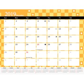 2019 Monthly Magnetic/Desk Calendar - 12 Months Desktop/Wall Calendar/Planner - (Edition #7)