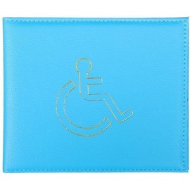 ORCHIDS Premium Blue PU Leather Disabled Parking Badge Holder for Cars (Light Blue)