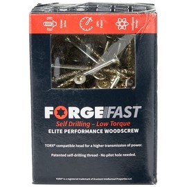 ForgeFast Elite Low-Torque Woodscrews | 5.0 x 70mm | Zinc Yellow Passivated | Box 100