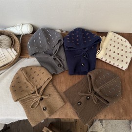 Kids' Winter Balaclava - Rafa Girl's Knit Wool One-Piece Hat LF1903 Free Size/49-53cm Khaki 3ea