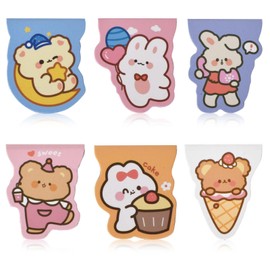 Colexy Pack of 6 Magnetic Bookmarks, Magnetic Bookmarks with Animal Design, Magnetic Bookmark for Children, Cute Bookmark for Students, Teachers, Book Lovers, Rabbit and Bear Design