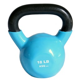 Ader Vinyl Kettlebell 18 Lbs Teal/ Royal Blue
