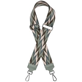 Caspar BSG04 Wide Leather/Textile Shoulder Strap with Silver Carabiner for Handbags, mint
