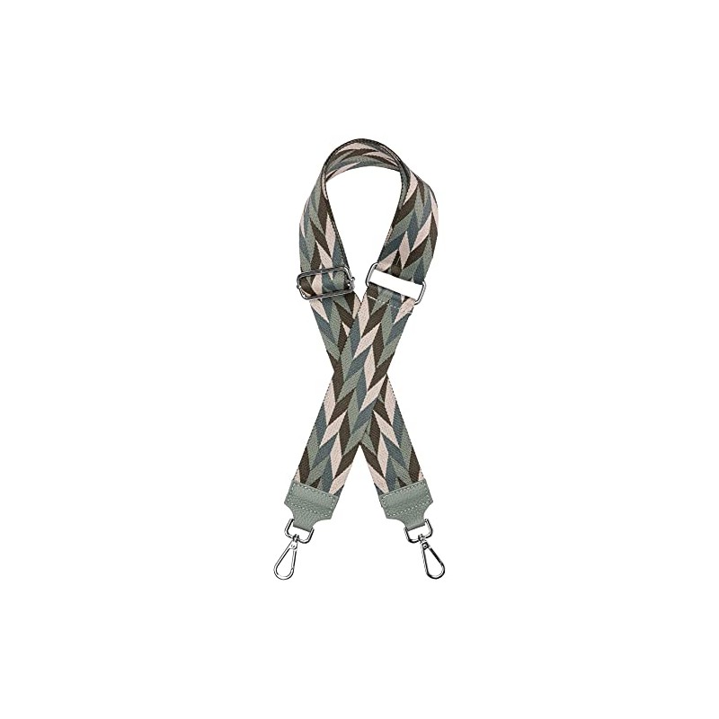 Caspar BSG04 Wide Leather/Textile Shoulder Strap with Silver Carabiner for