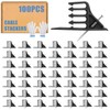 100Pcs Cable Stackers, Cable Staples Clips with Steel Nails, Electrical