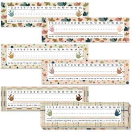 60 Pcs Boho Color Students Name Plates Classroom Flat Name Tag Name Labels for School Classroom Students Desks Teaching Supplies Back to School Decoration, 12 x 4 Inches