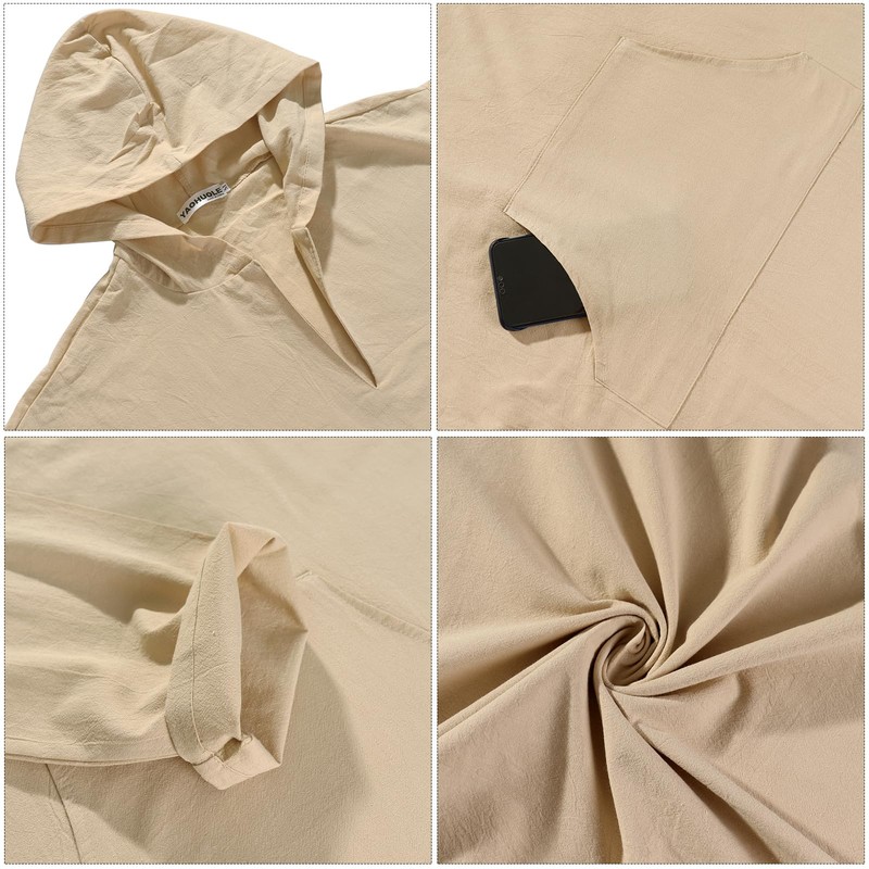 YAOHUOLE Mens Long Sleeve Kaftan Side Split Men Kaftan Long