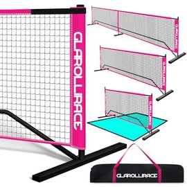 Glarollirace 3-in-1 Portable Pickleball Net Set, with Regulation Size 22 FT | 10 FT | 4 FT PE Nets + Metal Frames, Pickle Ball Net System for All Weather Condition and Windproof, Indoor and Outdoor