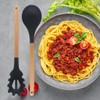 Silicone Pasta Fork and Silicone Cooking Spoon Set, Large Non