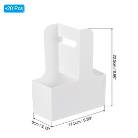 PATIKIL 2 Cup Drink Carrier with Handle, 20 Pack Kraft Paperboard to Go Coffee Cup Holder, Portable Disposable Handled Drink Carriers for Take Out Restaurant Food Service, White