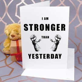 Large (A4) 'Stronger Today, Unbreakable Tomorrow' Blank Greeting Card (GC00068630)